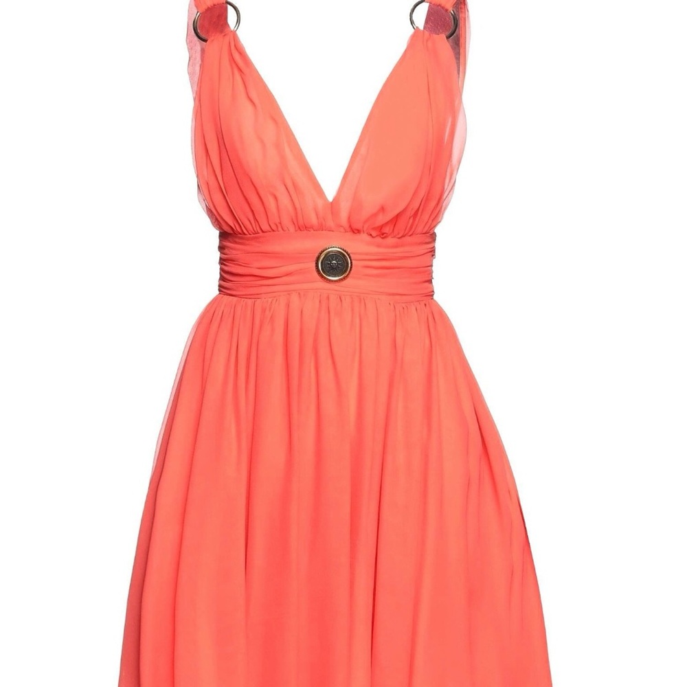Salmon Pink Silk mid-length dress